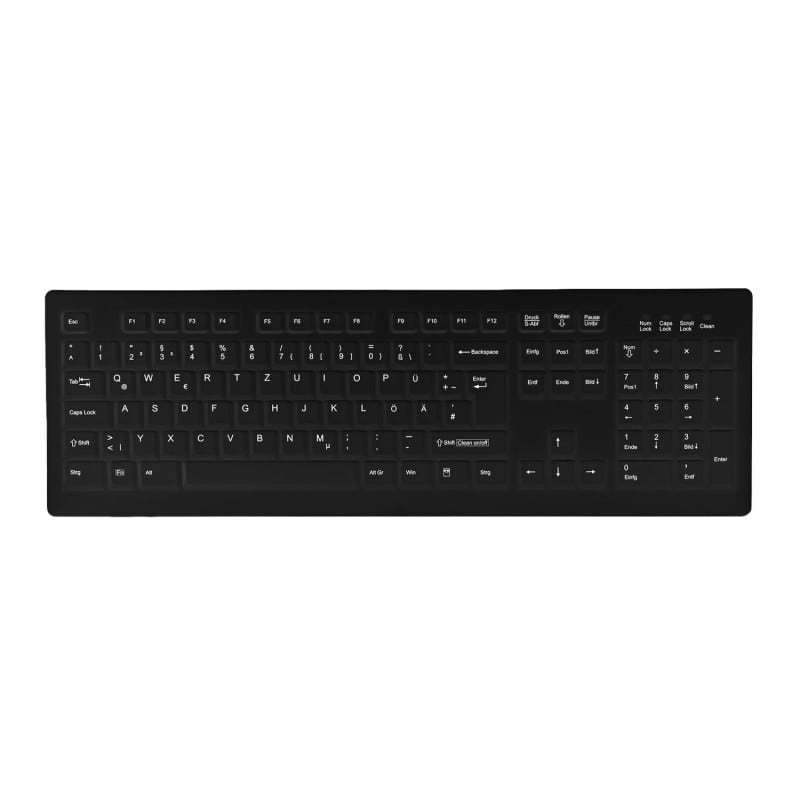 Tastatur AK-C8100 in Anwendung - desinfizierbare Tastatur am Arbeitsplatz in der Arztpraxis - Med-Praxisbedarf