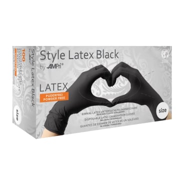 Puderfreie Latexhandschuhe schwarz - Style Latex Black für medizinische Bereiche - Med-Praxisbedarf