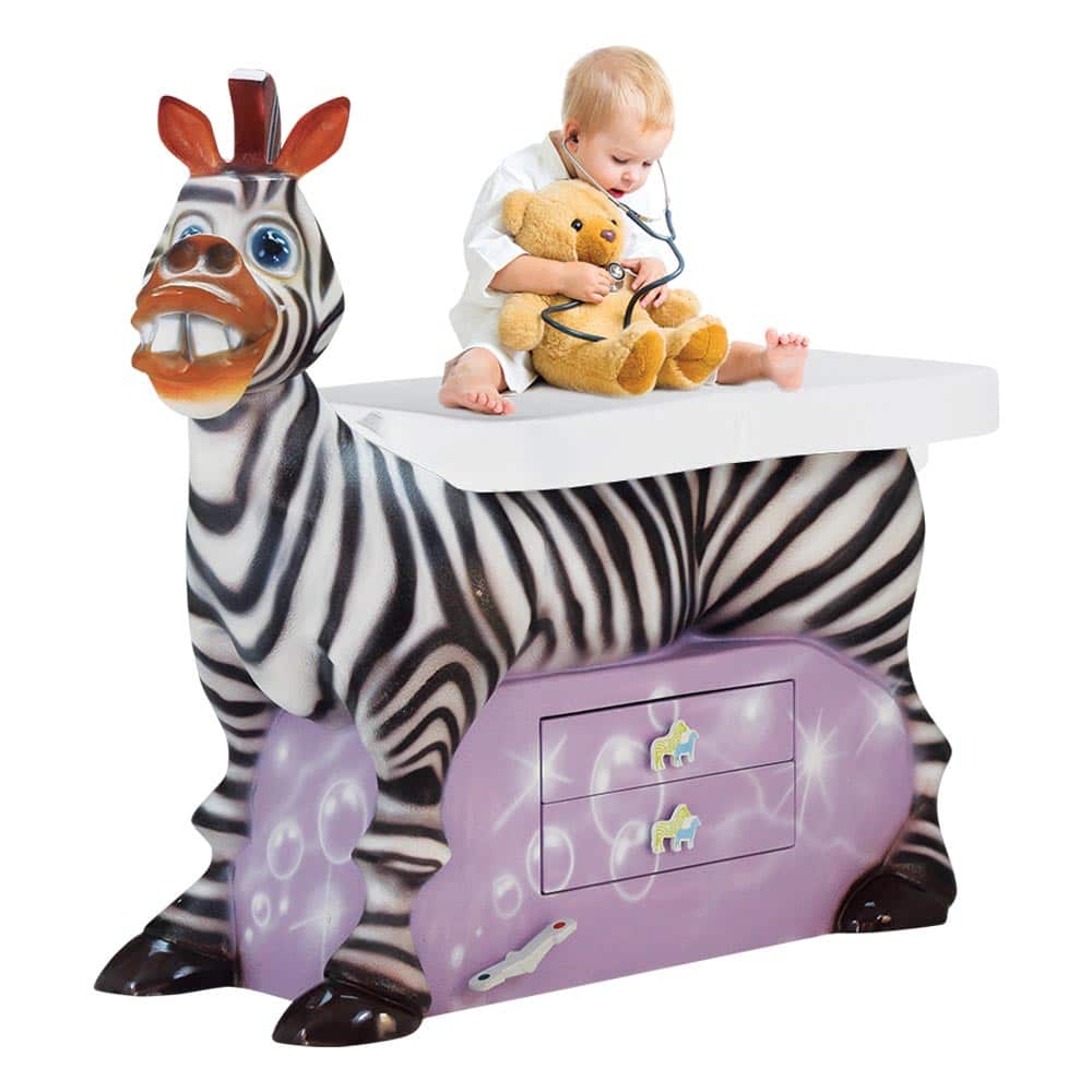 Kinderuntersuchungstisch Zebra Seitenansicht - Tierform für Praxis, freundliches Design - Med-Praxisbedarf