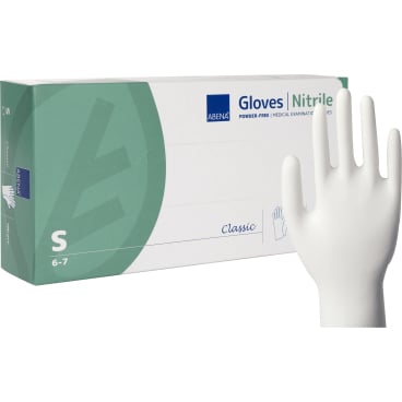 Classic Nitrilhandschuhe weiß puderfrei - elastische Einmalhandschuhe für den täglichen Gebrauch - Med-Praxisbedarf