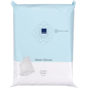 ABENA Molton Ultra Sonic Waschhandschuh mit Wasser - superweicher Einweg-Waschlappen, reißfest - Med-Praxisbedarf