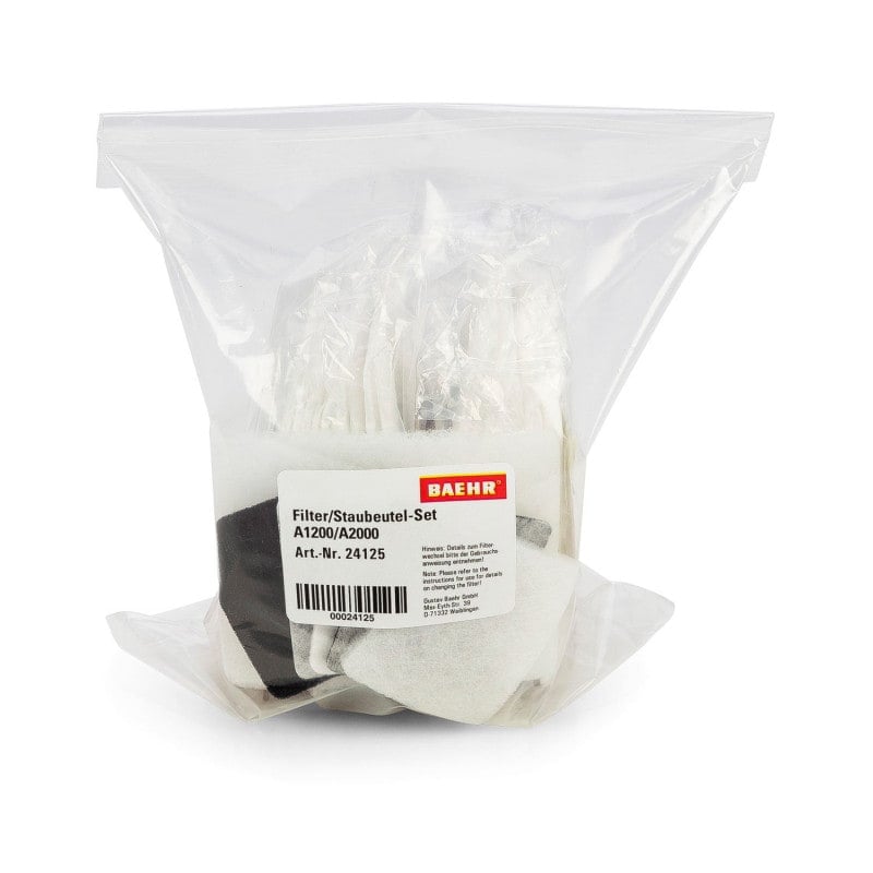 Filter-Set mit Staubtüten von BAEHR - Set für medizinische Fußpflegegeräte zur Hygiene - Med-Praxisbedarf
