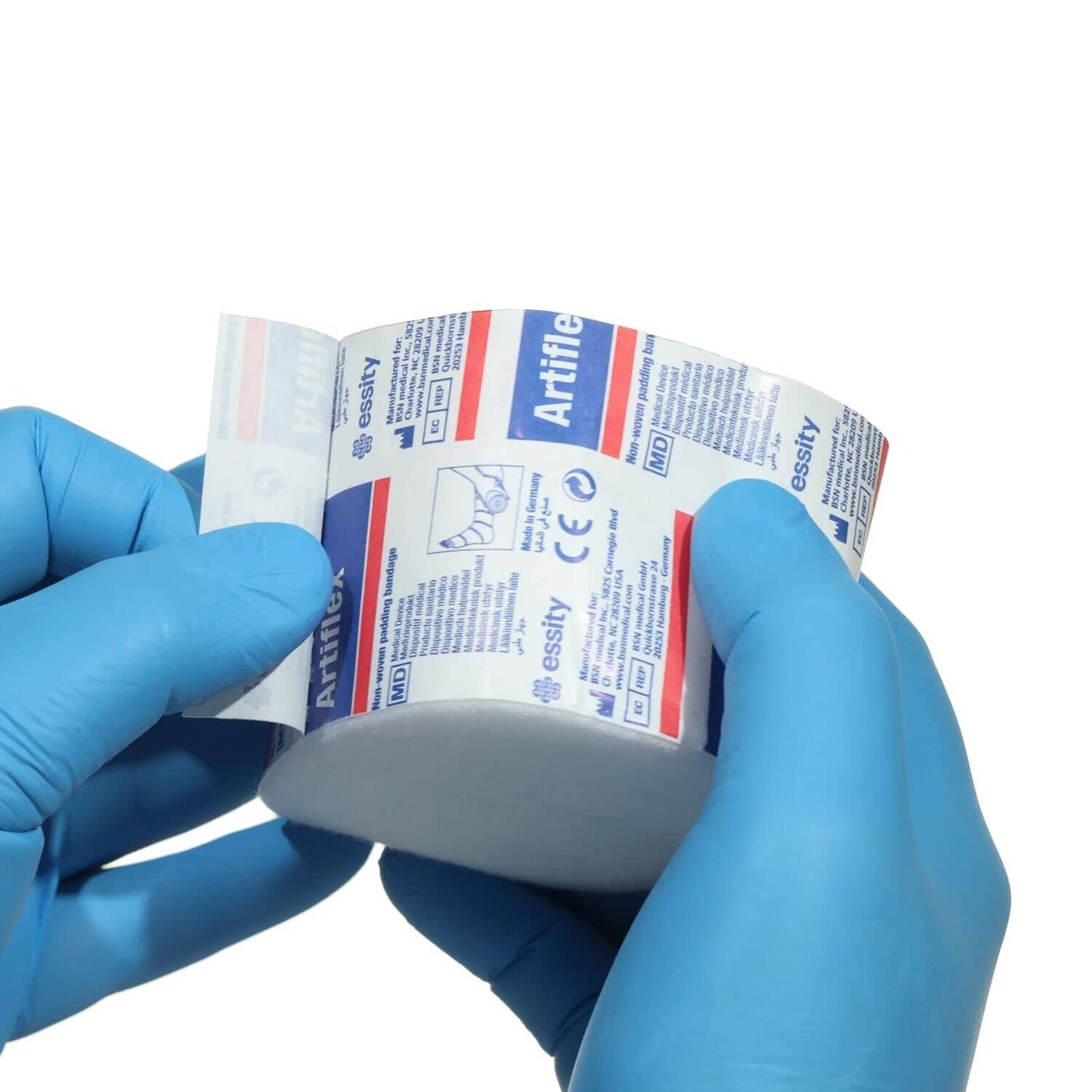 Polsterbinde Artiflex - Nahaufnahme der textilen, saugfähigen Materialstruktur - Med-Praxisbedarf