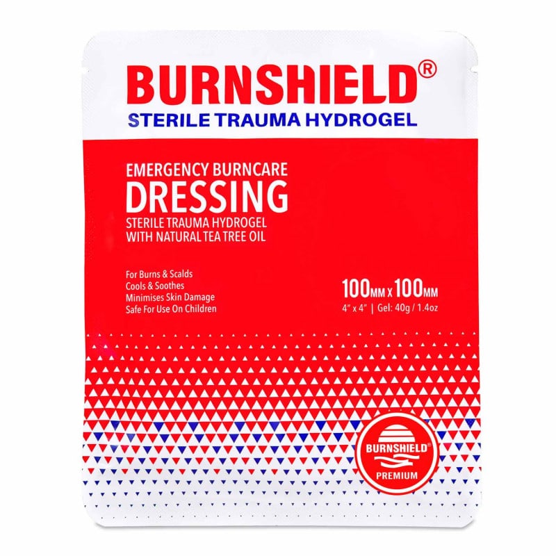 BURNSHIELD Wundverband für leichte Verbrennungen - sterile Kompresse mit Trauma-Hydrogel - Med-Praxisbedarf