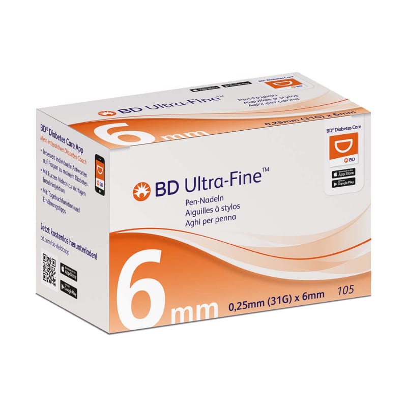BD Ultra-Fine Pen-Nadeln Packung - 31G, 5mm (8mm) Nadel für Insulininjektion - Med-Praxisbedarf