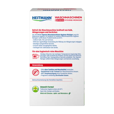 Express Hygiene-Reiniger für Waschmaschinen - HEITMANN Produktdetailansicht - Med-Praxisbedarf