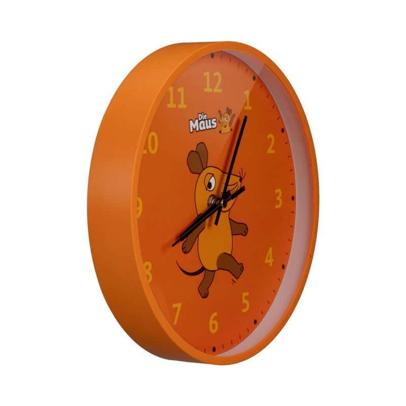 DieMaus Uhr im Kinderzimmer - Wanduhr zur Uhrzeit-Lernhilfe, bunte Zahlen - Med-Praxisbedarf