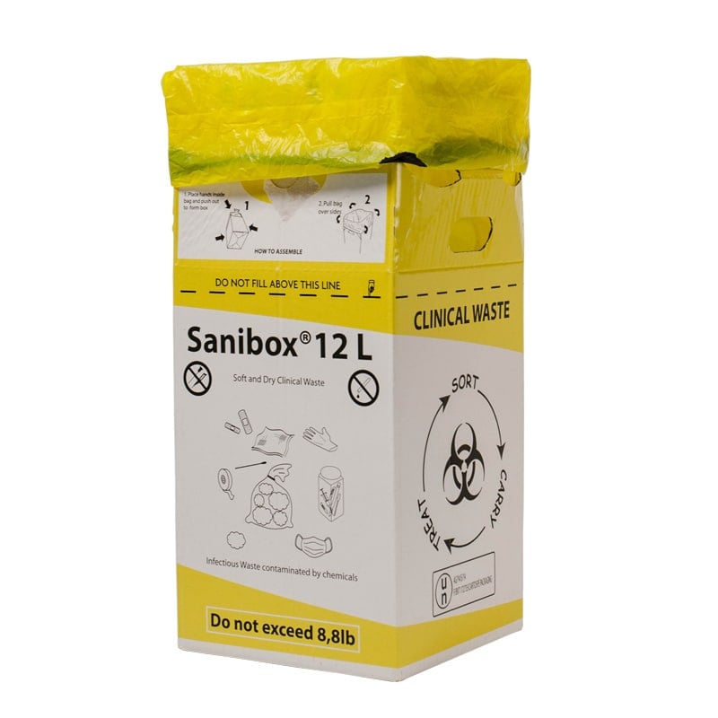 Sanibox Entsorgungsbox medizinisch - stapelbar, aus Karton, für spitze Gegenstände - Med-Praxisbedarf