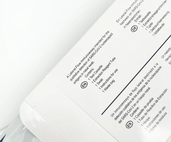 Antigen Schnelltest Inhalt - Einweg-Tupfer, Extraktionsflüssigkeit und Testkassette im Kit - Med-Praxisbedarf