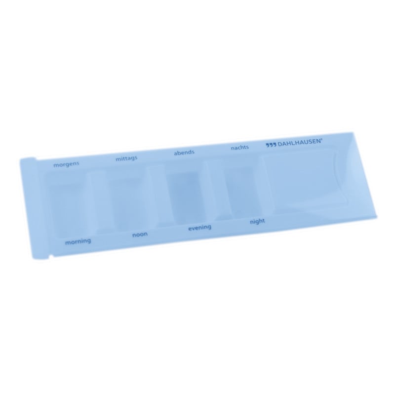 Tablettendispenser blau von Dahlhausen - für Arzneimittelorganisation, 25x42x15 mm - Med-Praxisbedarf