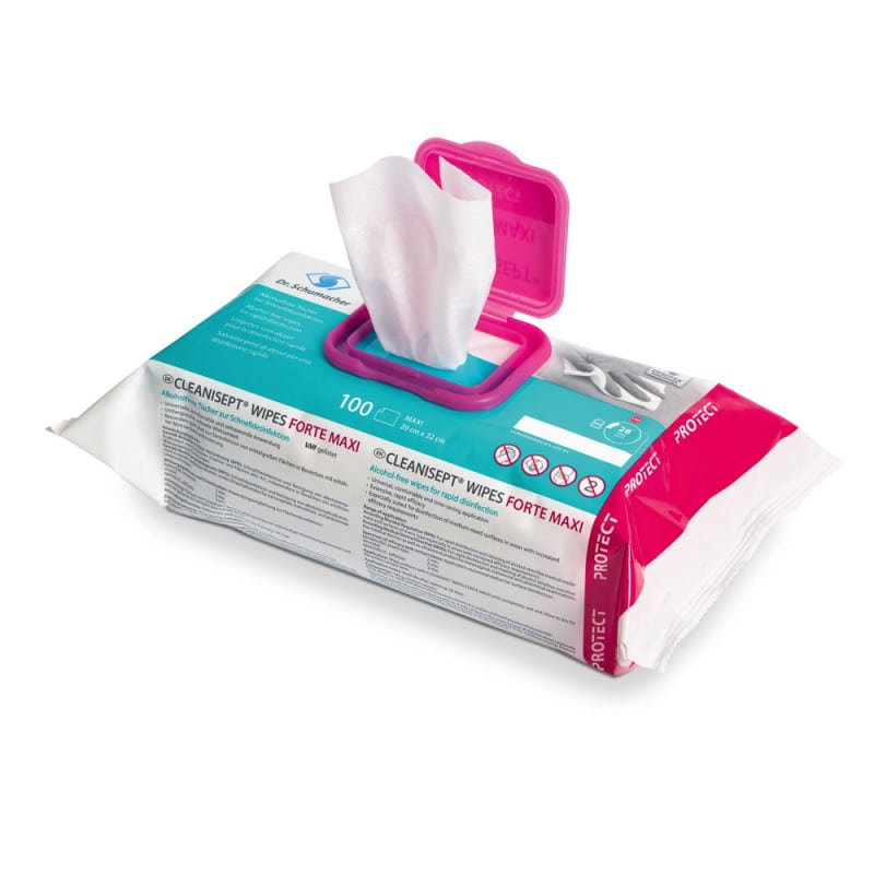 CLEANISEPT WIPES Forte Maxi Tücher - VAH-gelistet, viruzid, alkoholfreie Desinfektion - Med-Praxisbedarf