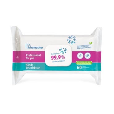 Händedesinfektionstücher von Dr. Schumacher - für die schnelle hygienische Händereinigung unterwegs - Med-Praxisbedarf