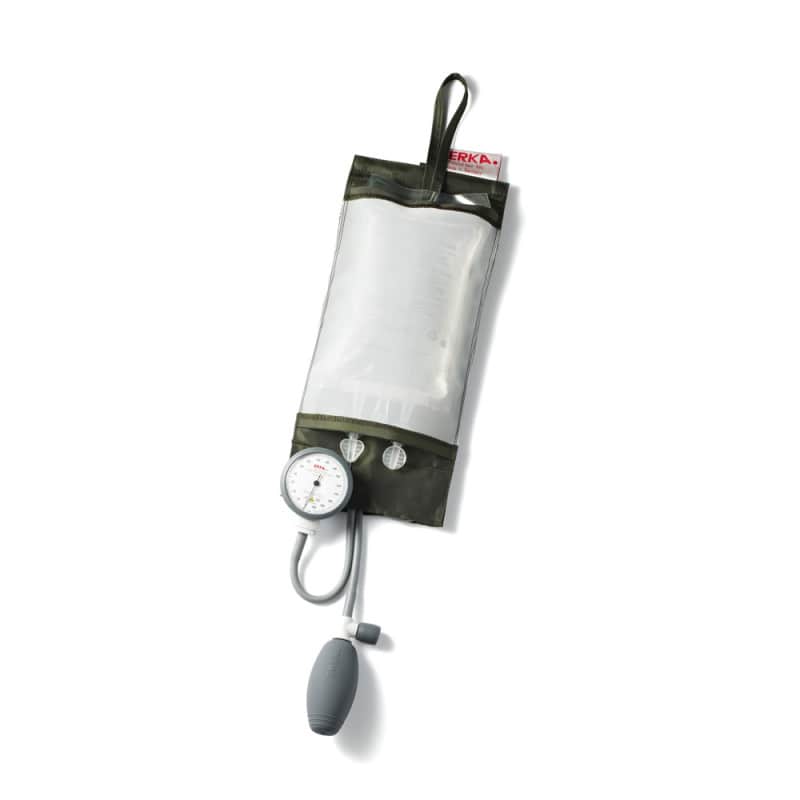 ERKA Druckinfusionsmanschette - für 500 ml Infusionsbeutel, mit Manometer, grau - Med-Praxisbedarf