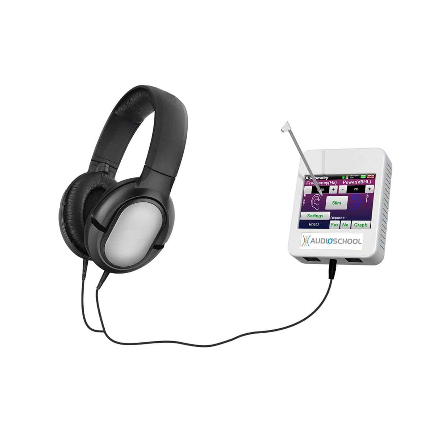 Audioschool Audiometer von Echodia - kompaktes Screening-Gerät mit Farb-Touchscreen für Kinder - Med-Praxisbedarf