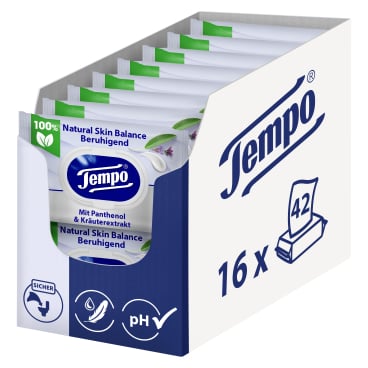 Tempo Natural Skin Balance Toilettentücher - feucht, hautberuhigende Pflege - Med-Praxisbedarf