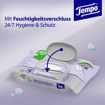 Feuchte Toilettentücher Tempo Natural Skin Balance - schonende Reinigung - Med-Praxisbedarf