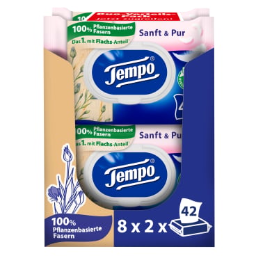 Tempo sanft & pur feuchte Toilettentücher Großpackung - für Arztpraxen und Pflegeeinrichtungen - Med-Praxisbedarf