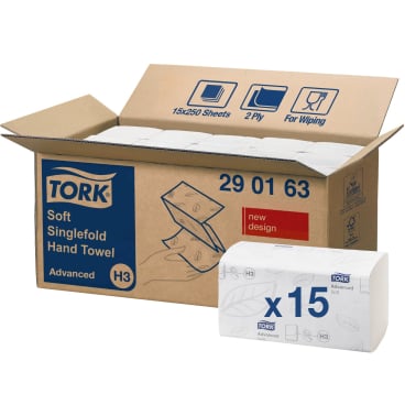 Tork H3 Advanced Handtücher im Einsatz - saugstarkes Papier für hohen Publikumsverkehr - Med-Praxisbedarf