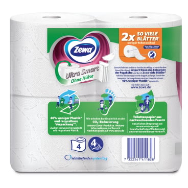 Toilettenpapier Zewa Ultra Smart 4-lagig - weiße Rolle, für professionelle Hygiene - Med-Praxisbedarf