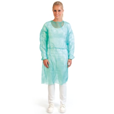 Schutzkittel Eco grün - Medizinprodukt Einweg-Schutzbekleidung für Klinikalltag - Med-Praxisbedarf