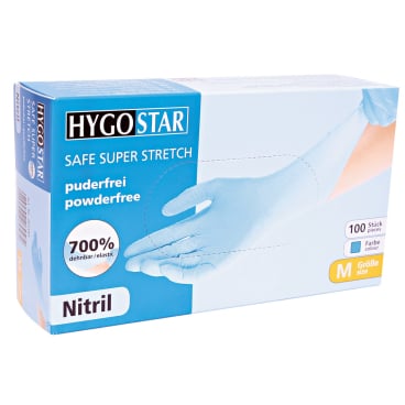 Nitrilhandschuhe Super Stretch Größe L - blaue Einweghandschuhe mit hoher Passform - Med-Praxisbedarf