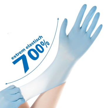 Nitril Einmalhandschuhe Safe Super Stretch - blaue Handschuhe für medizinischen Bereich - Med-Praxisbedarf