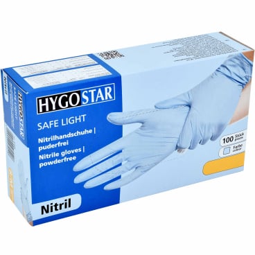 Nitrilhandschuhe Safe Light Größe M - blaue puderfreie Einmalhandschuhe - Med-Praxisbedarf