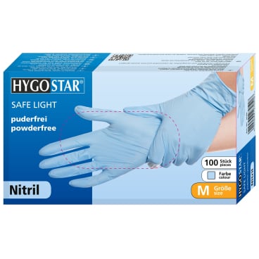 Einmalhandschuhe Nitril Safe Light - blaue Handschuhe für medizinische Einrichtungen - Med-Praxisbedarf