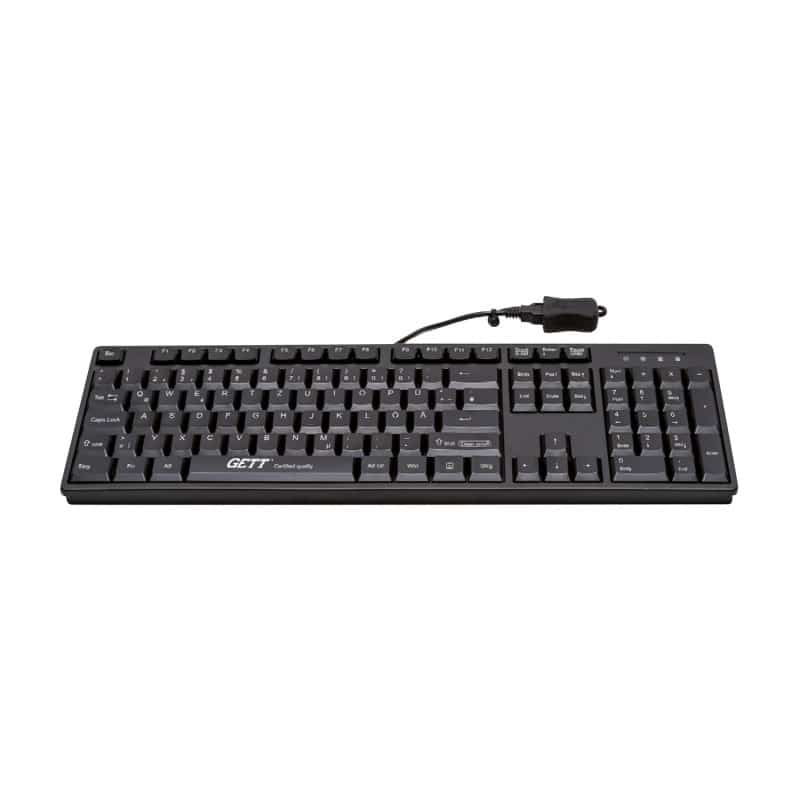 GETT Kunststoff-Tastatur IP68 Desktop-Tastatur - wasserdicht, antimikrobiell für hygienische Bereiche - Med-Praxisbedarf
