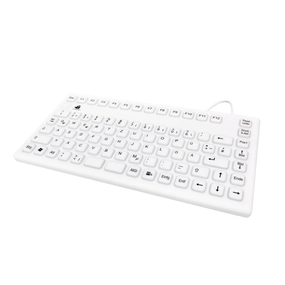 GETT Silikon-Tastatur flexible Tastatur - komplett in Silikon eingehüllt für den Einsatz mit Desinfektionsmitteln - Med-Pr...