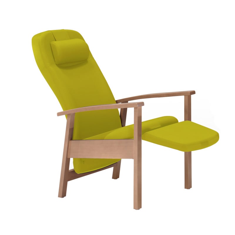 Talo Classic Sessel Klinik und Pflege - Detail der Sitzfläche und Bezugsqualität, Holz - Med-Praxisbedarf