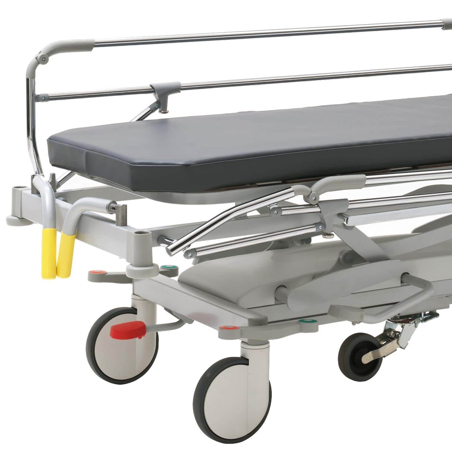 Haelvoet Vico Stretcher von der Seite - stabile Konstruktion mit vier Lenkrollen - Med-Praxisbedarf