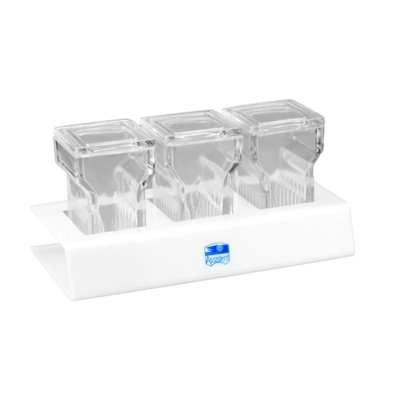 Färbegestell aus Plexiglas zur sicheren Fixierung von Färbekästen - transparent und stabil - Med-Praxisbedarf