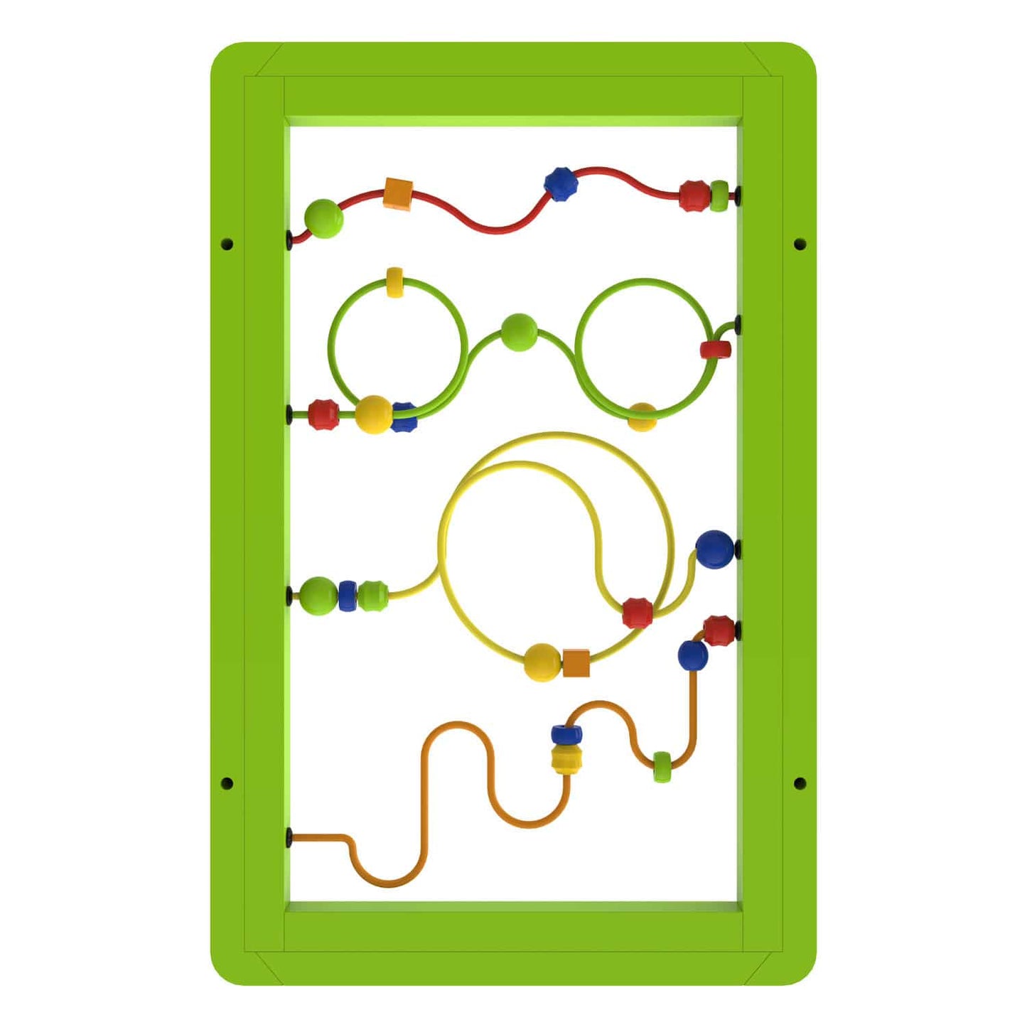 Perlen-Spiel Spielmodul Seitenansicht - Holzrahmen 70 cm hoch für Wartezimmer - Med-Praxisbedarf