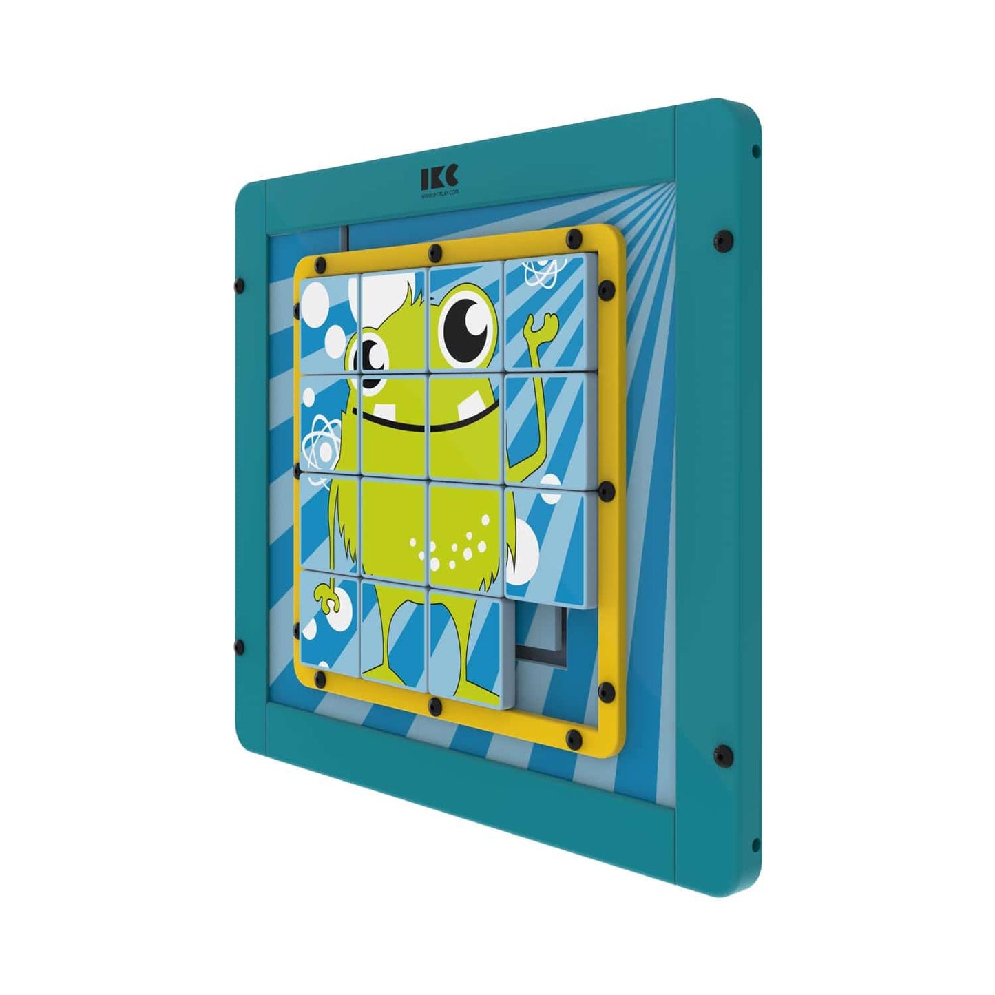 Monster Ocram Puzzle Spielplatte von IKC - bunte Schiebeplatte für Kinder in Wartebereichen - Med-Praxisbedarf
