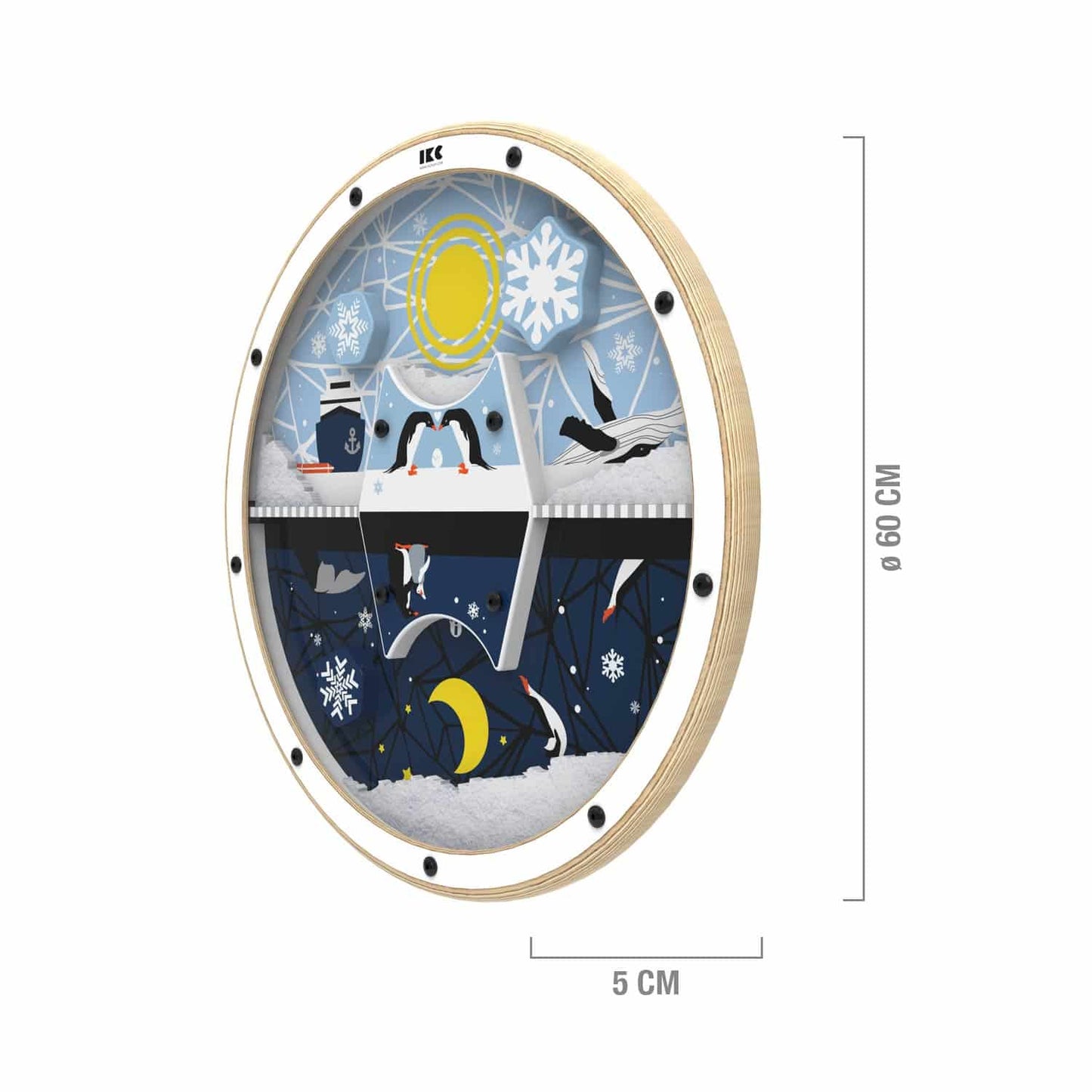 IKC Arktis Wandspiel Tag-Nacht Detail - robustes Drehspiel mit Eisbär und Pinguin Motiven - Med-Praxisbedarf