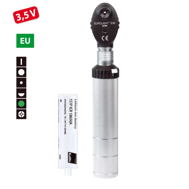 Ophthalmoskop KaWe Eurolight E36 3,5 V - mit Korrektionsrad und großem Sichtfeld - Med-Praxisbedarf