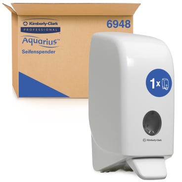Seifenspender 1L für Arztpraxis - Kimberly-Clark Aquarius in weiß - Med-Praxisbedarf