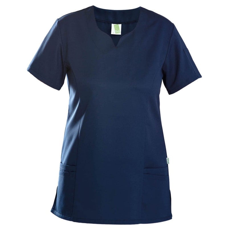 Damen-Kasack aus TENCEL™ in Seitenansicht - leichter Kasack für Arztpraxis und Klinikalltag - Med-Praxisbedarf