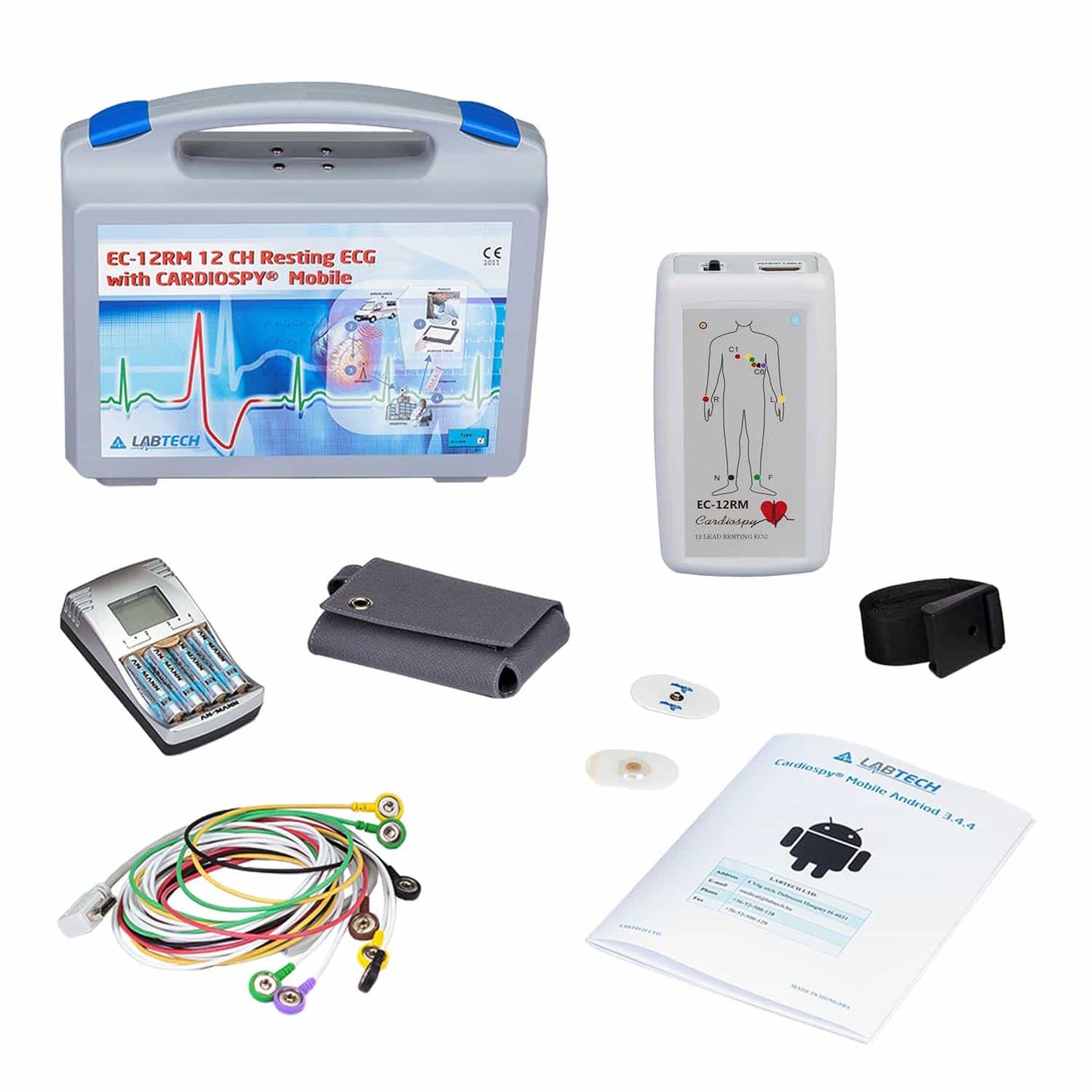 Labtech EC-12RM mobiles EKG - Bluetooth-Übertragung direkt an Smartphone oder Tablet - Med-Praxisbedarf