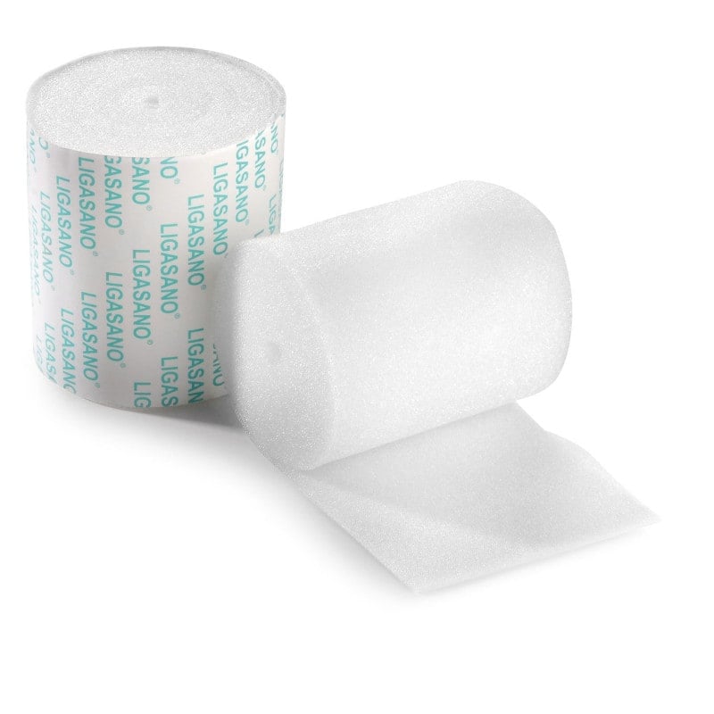 Ligasano weiße Binde unsteril 3m x 10cm - elastischer Fixierverband für Kompression und Stützung - Med-Praxisbedarf