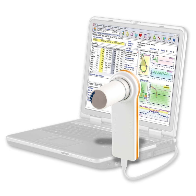 MiniSpir New PC-Spirometer - für COPD- und Asthma-Screening mit Bronchialprovokation - Med-Praxisbedarf