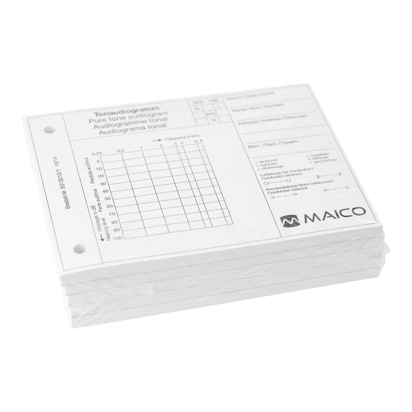 Tonaudiogrammblock für Maico ST20 Audiometer - Dokumentationsmaterial für Hörtests - Med-Praxisbedarf