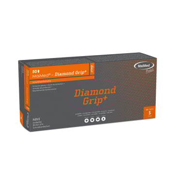 MaiMed Nitrilhandschuhe orange Griff - Diamond Grip+ Handschuhe für Klinik und Praxis - Med-Praxisbedarf