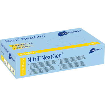 Meditrade Nitril NextGen Handschuhe - blaue Einmalhandschuhe aus Nitrilbutadienkautschuk für medizinische Untersuchungen -...