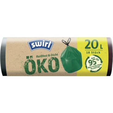 Müllbeutel 20 Liter reißfest - Swirl Öko, Recyclingprodukt für medizinische Bereiche - Med-Praxisbedarf