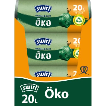 Swirl Recycling Müllsack 20 Liter - umweltfreundlich, für klinischen Abfall - Med-Praxisbedarf