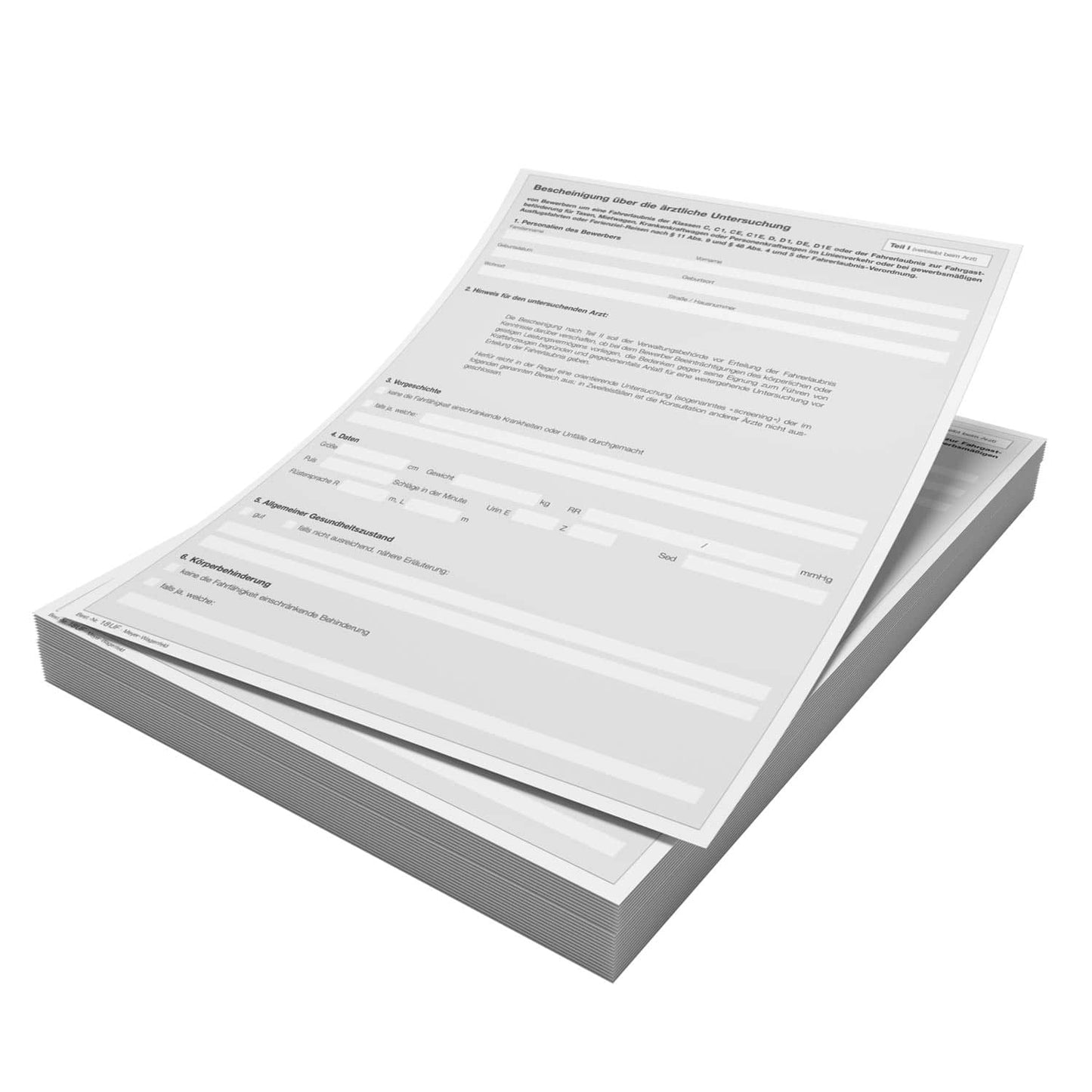 Untersuchungsdokumentation Formular - Bescheinigung für den Arztbesuch, DIN A4 - Med-Praxisbedarf