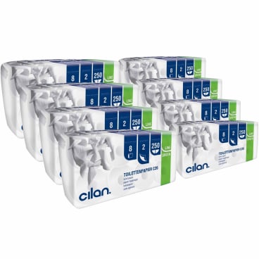 Rolle Cilan Toilettenpapier 2-lagig - Nahaufnahme des Tissue-Papiers für medizinische Einrichtungen - Med-Praxisbedarf