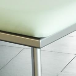 Design-Untersuchungsliege mit verstellbarer Rückenlehne - in beiger Kunstleder-Optik - Med-Praxisbedarf